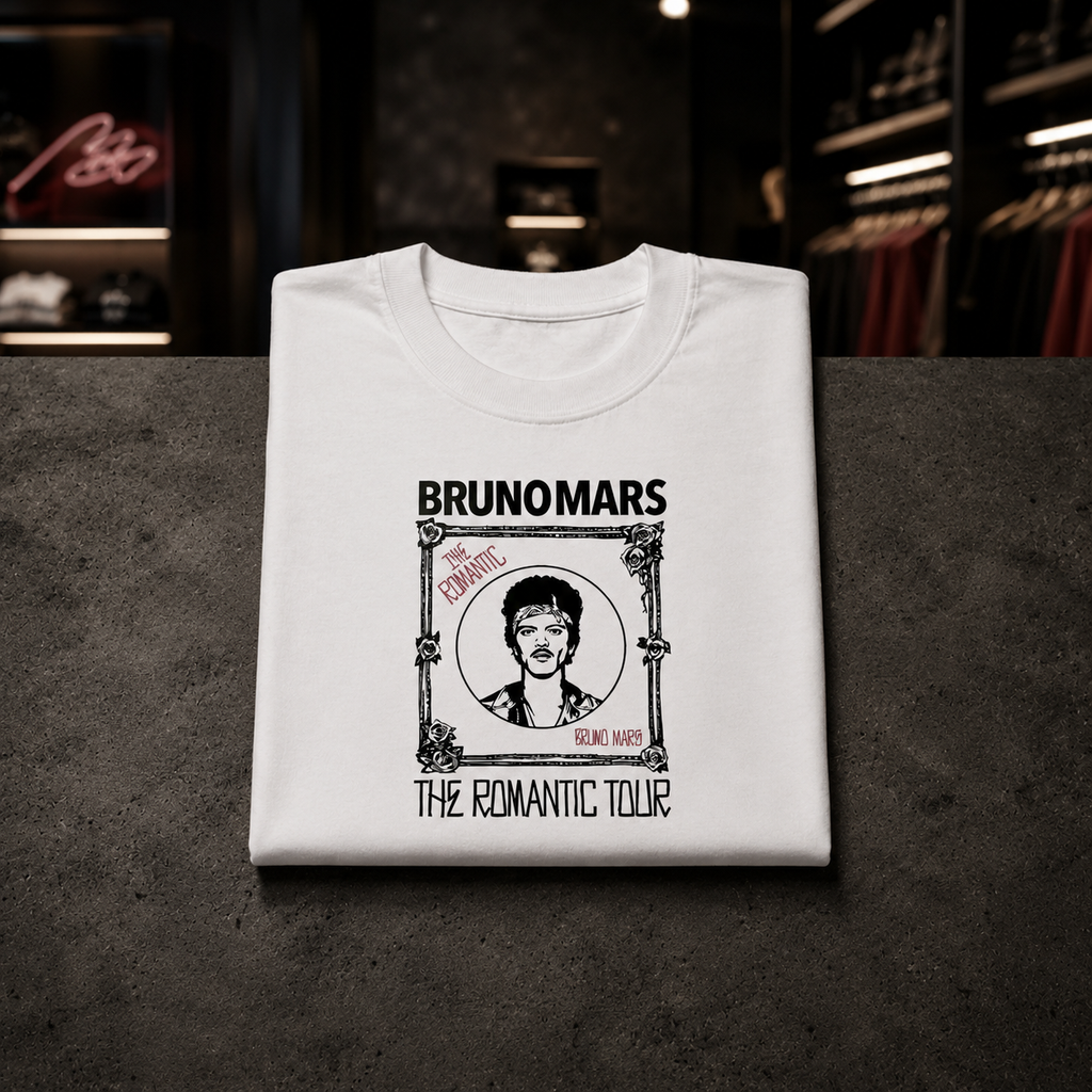 Bruno Mars The Romantic Tour  - Camiseta Oversize Manga Corta