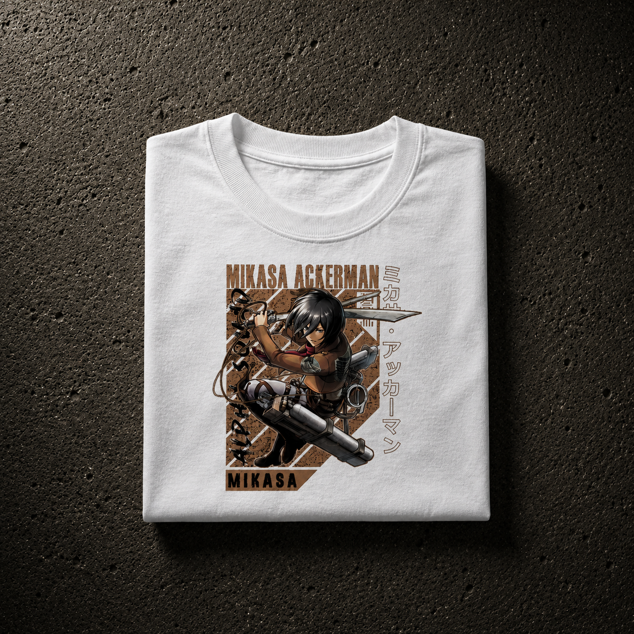 Mikasa Ackerman AOT - Camiseta Oversize Manga Corta