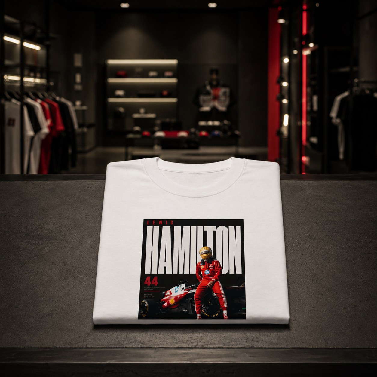 Lewis Hamilton x FERRARI GP de Barcelona 2026 - Camiseta Oversize Manga Corta