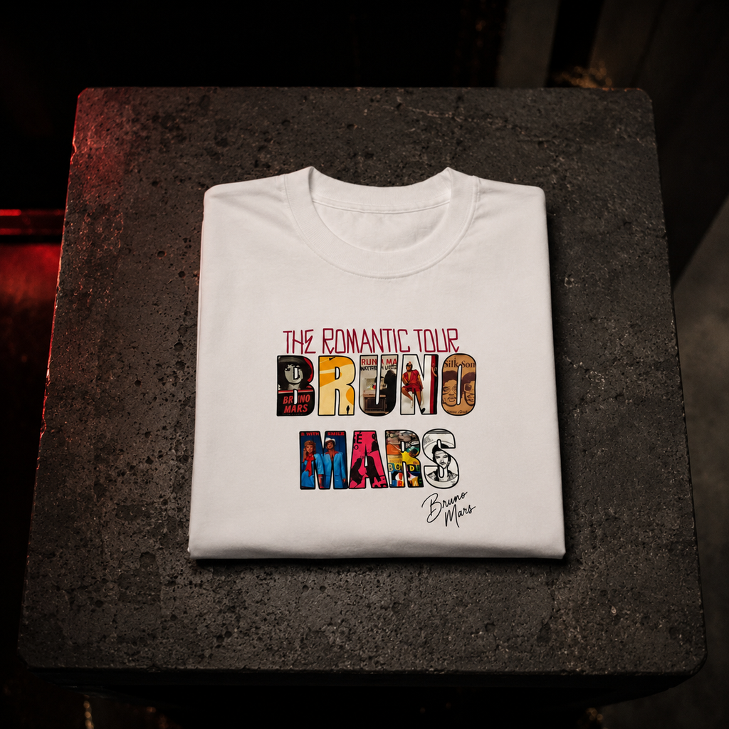 Bruno Mars The Romantic Tour - Camiseta Oversize Manga Corta