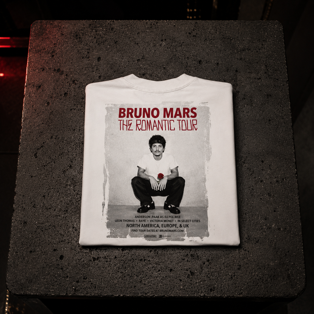 Bruno Mars The Romantic Tour - Camiseta Oversize Manga Corta
