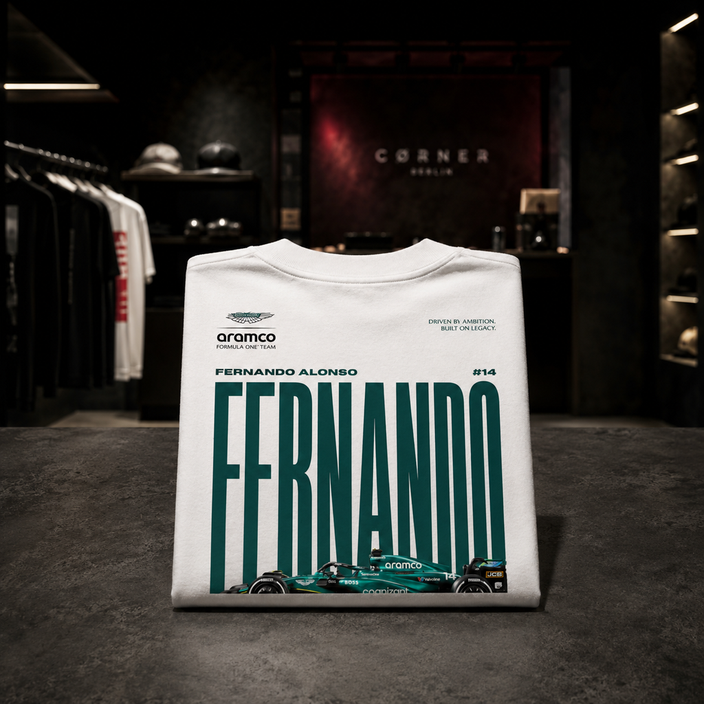 Fernando Alonso x ASTON MARTIN 2026 - Camiseta Oversize Manga Corta