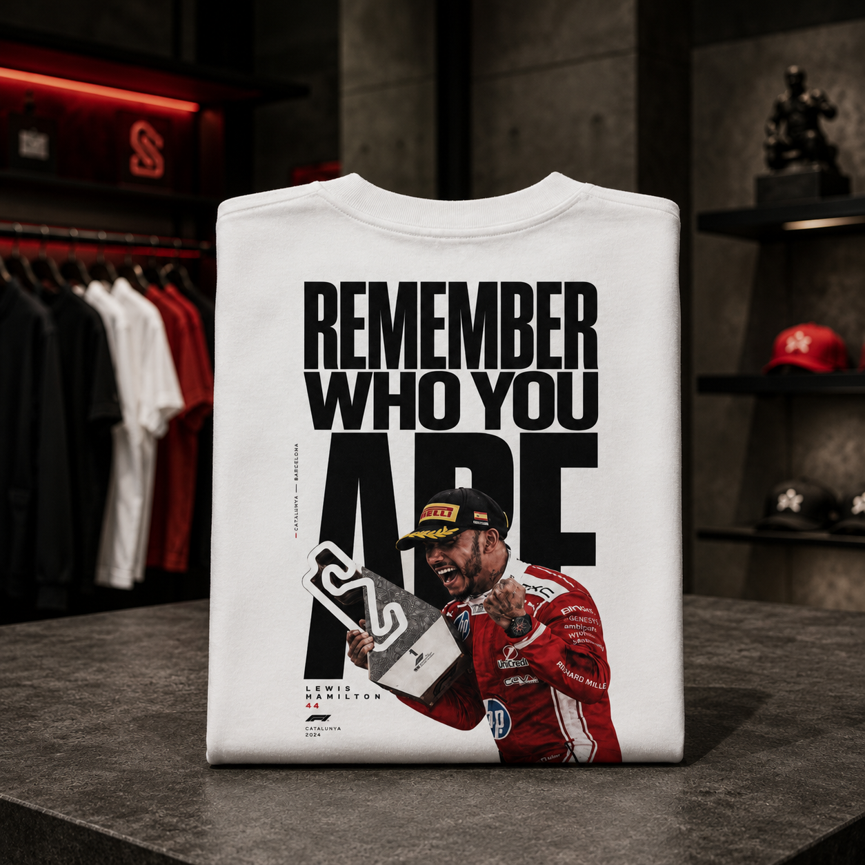 Lewis Hamilton x FERRARI GP de Barcelona 2026 - Camiseta Oversize Manga Corta