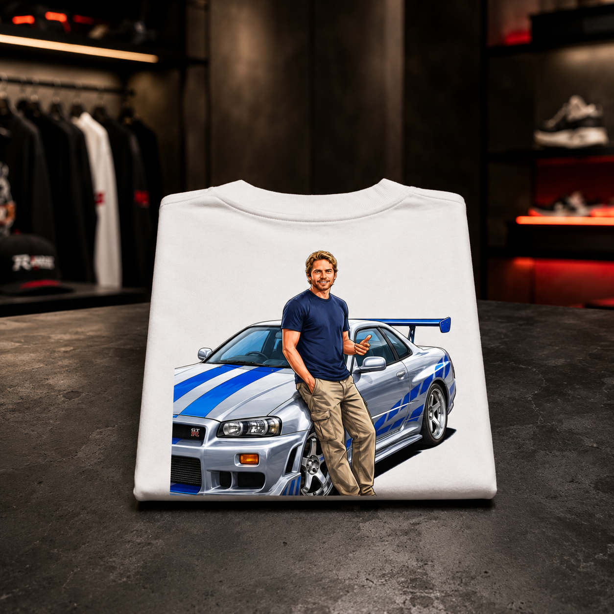 Paul Walker Fast & Furious - Camiseta Oversize Manga Corta