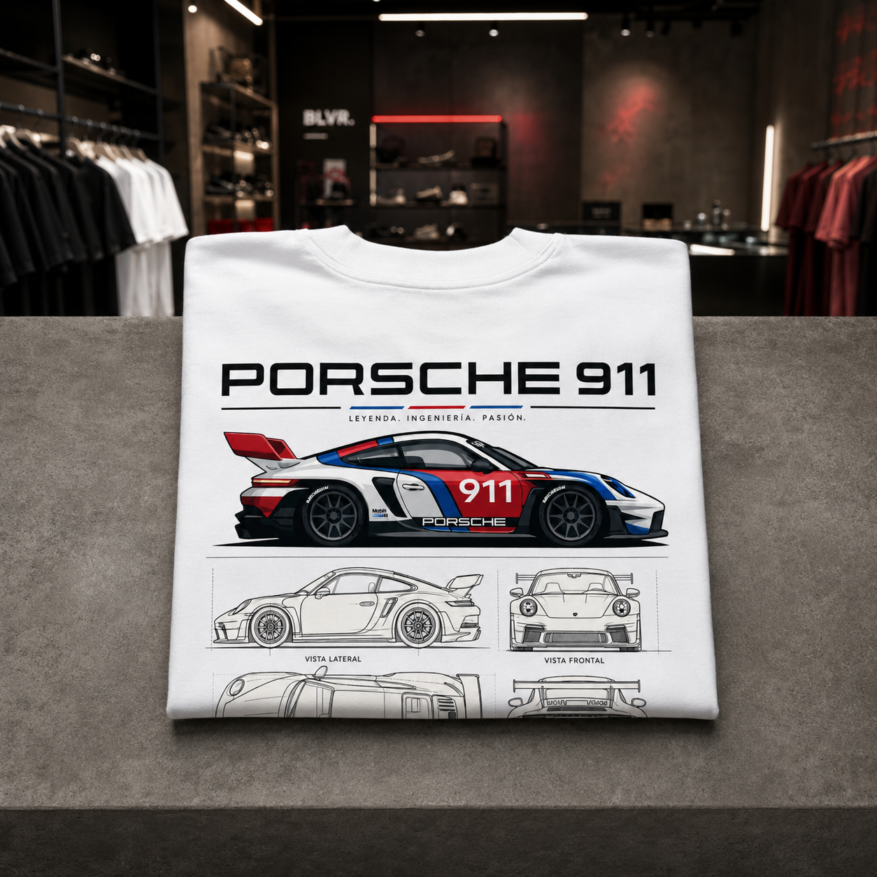 Porsche 911 - Camiseta Oversize Manga Corta