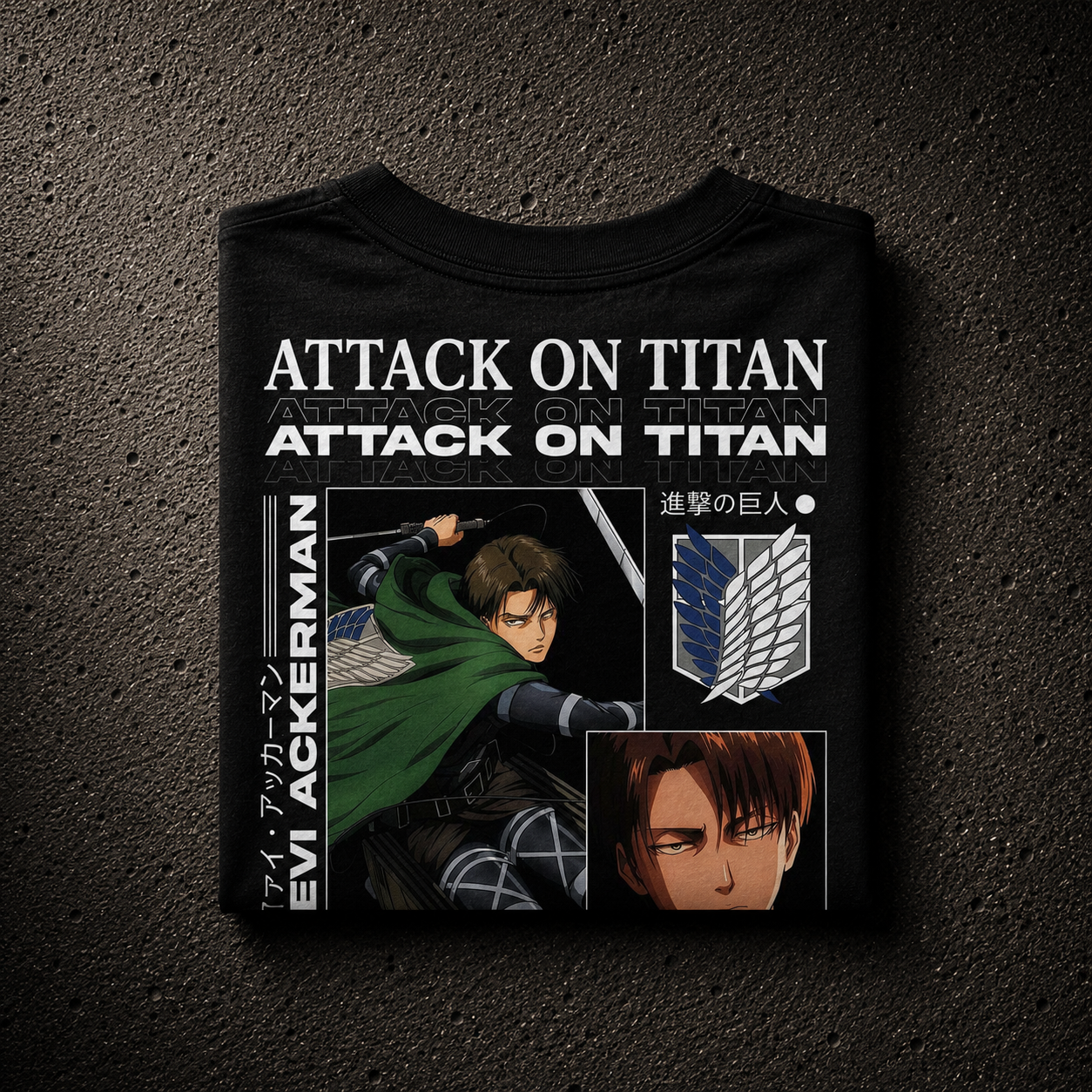 Levi Ackerman AOT - Camiseta Oversize Manga Corta