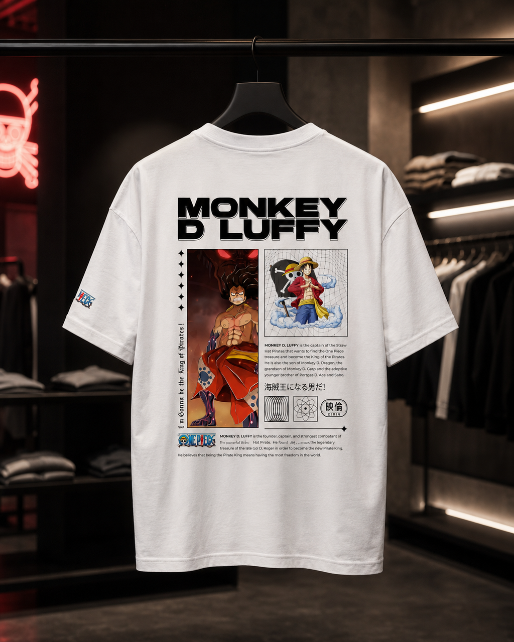 Luffy ONE PIECE - Camiseta Oversize Manga Corta