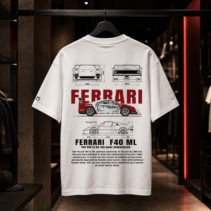 Ferrari F40 - Camiseta Oversize Manga Corta