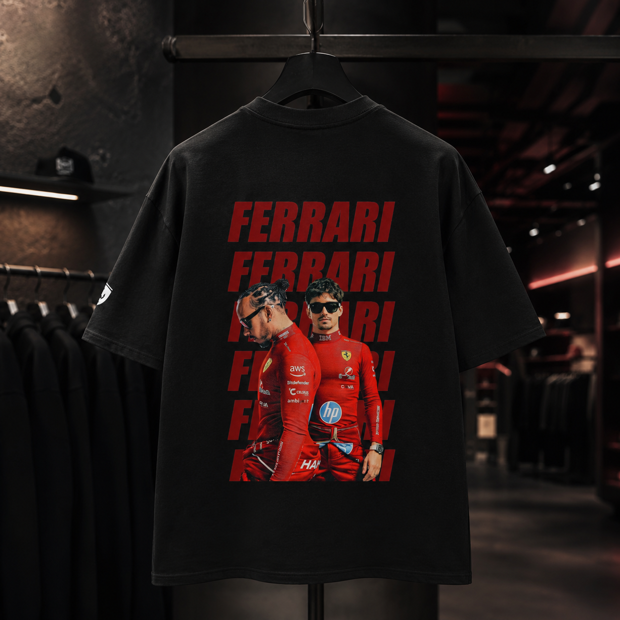 Hamilton & Leclerc FERRARI 2026 - Camiseta Oversize Manga Corta
