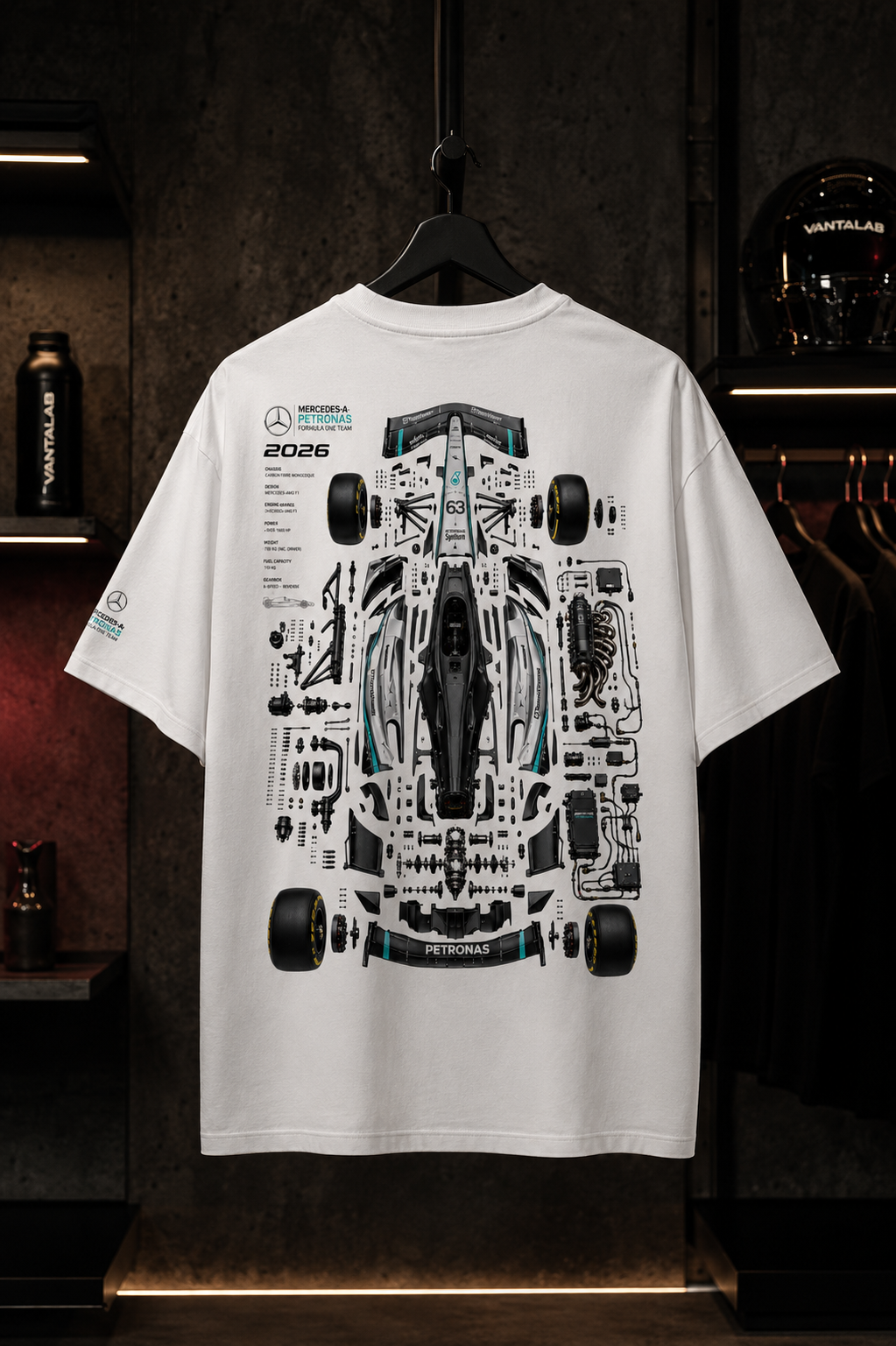 Scuderia Mercedes Benz Petronas - Camiseta Oversize Manga Corta