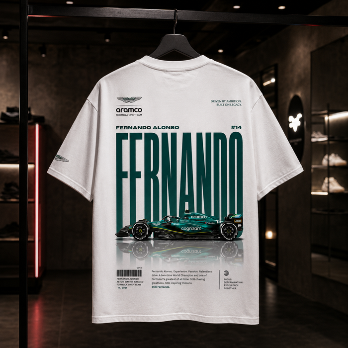 Fernando Alonso x ASTON MARTIN 2026 - Camiseta Oversize Manga Corta