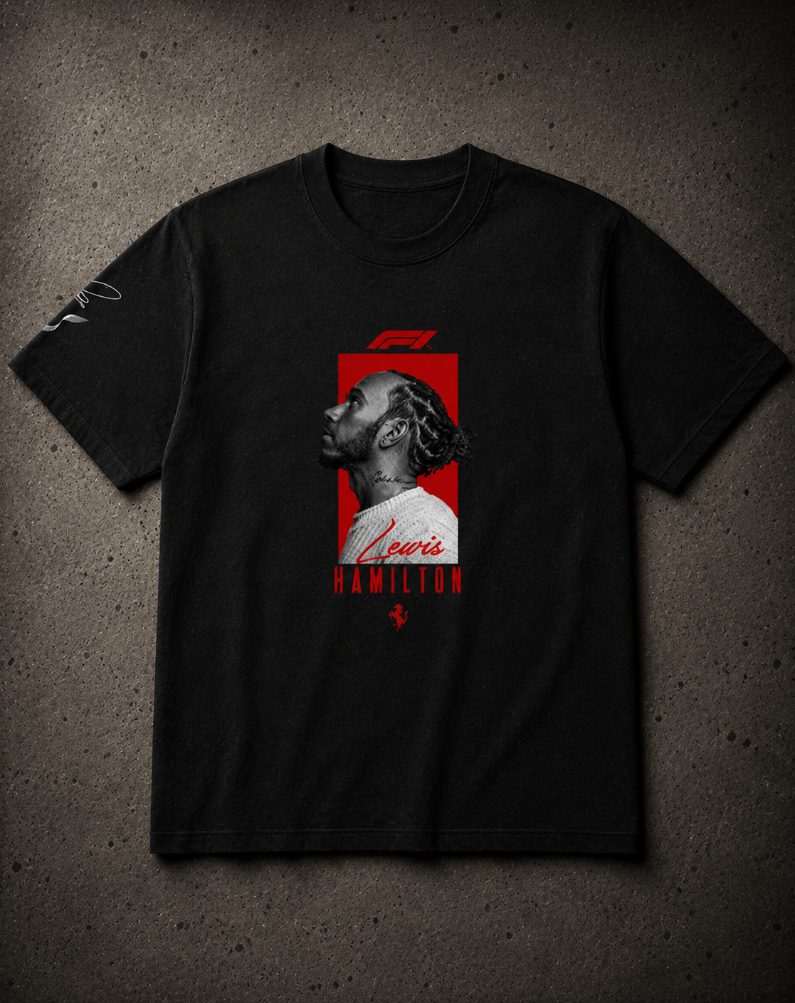 Lewis Hamilton FERRARI - Camiseta Oversize Manga Corta