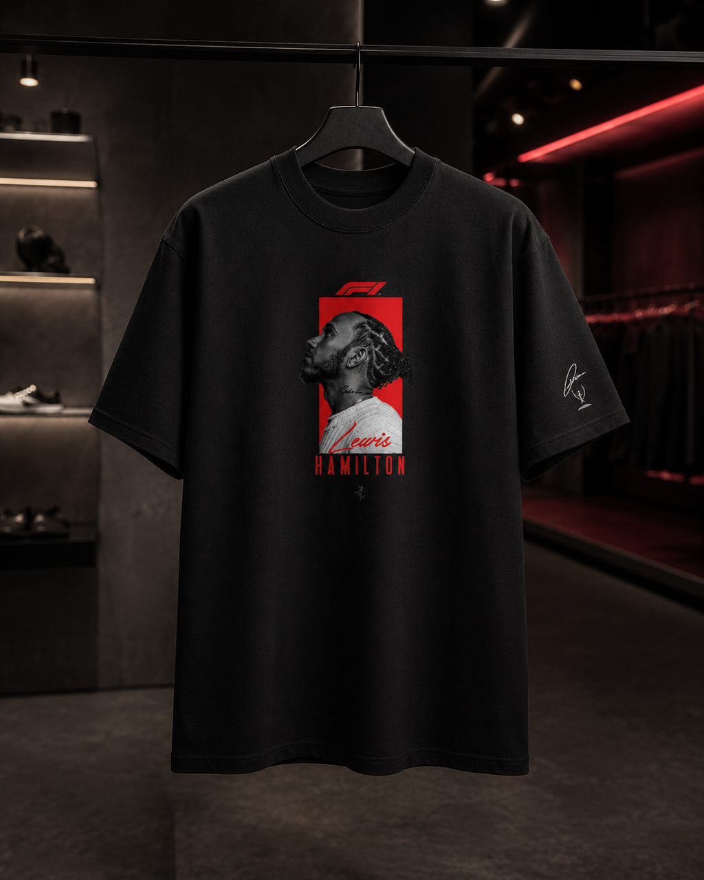 Lewis Hamilton FERRARI - Camiseta Oversize Manga Corta