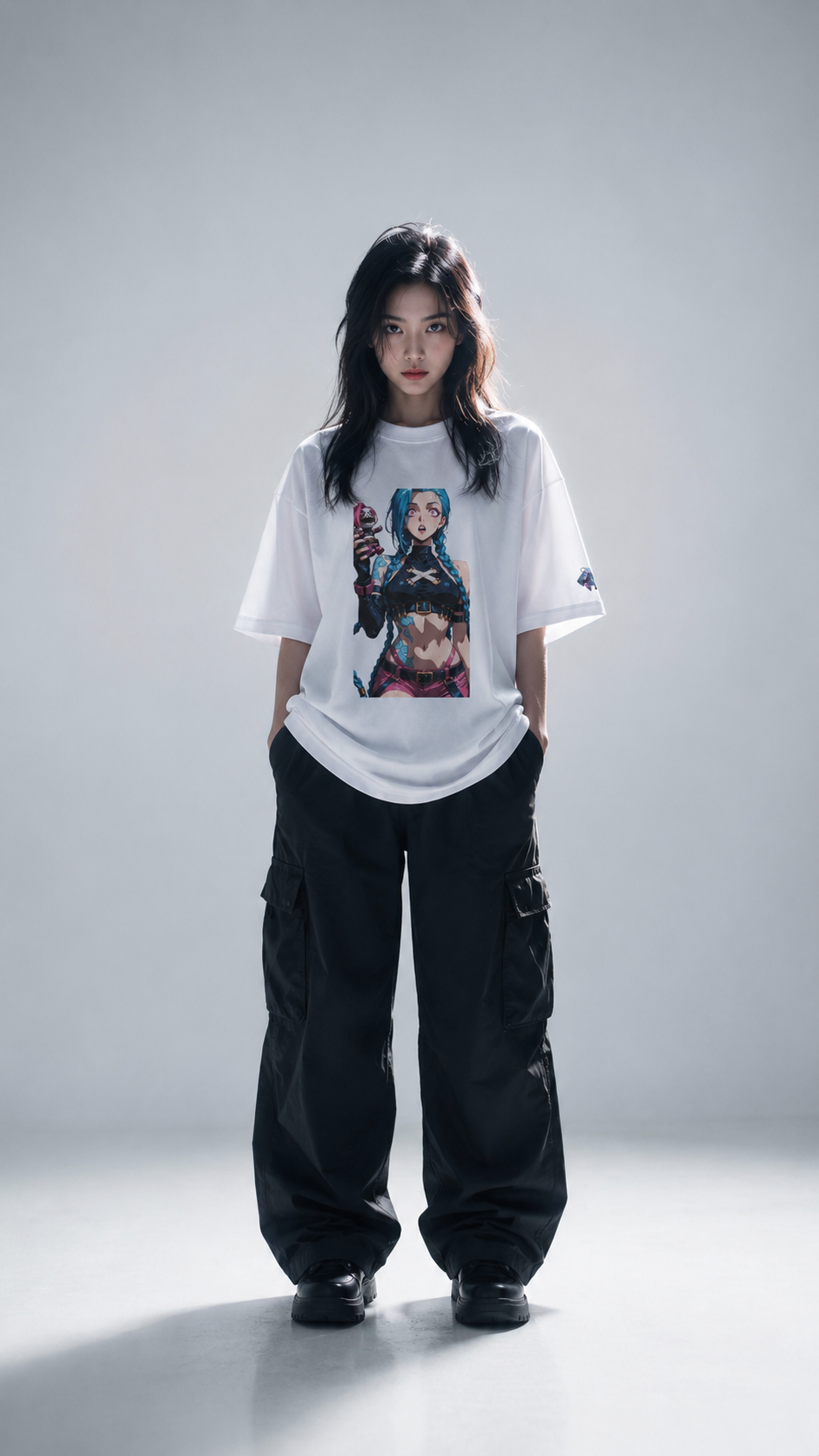 Jinx League of Legends - Camiseta Oversize Manga Corta