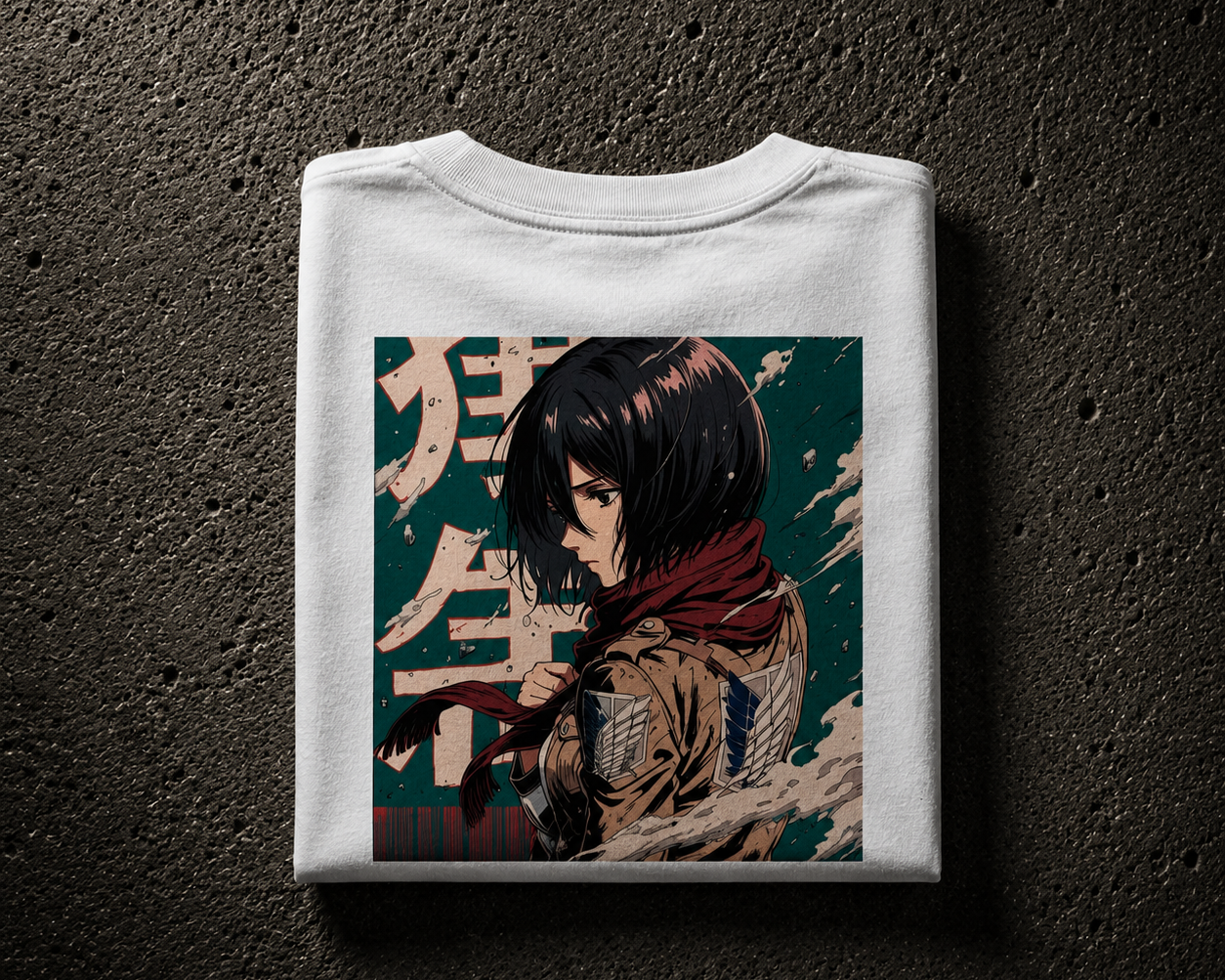 Mikasa Ackerman AOT - Camiseta Oversize Manga Corta