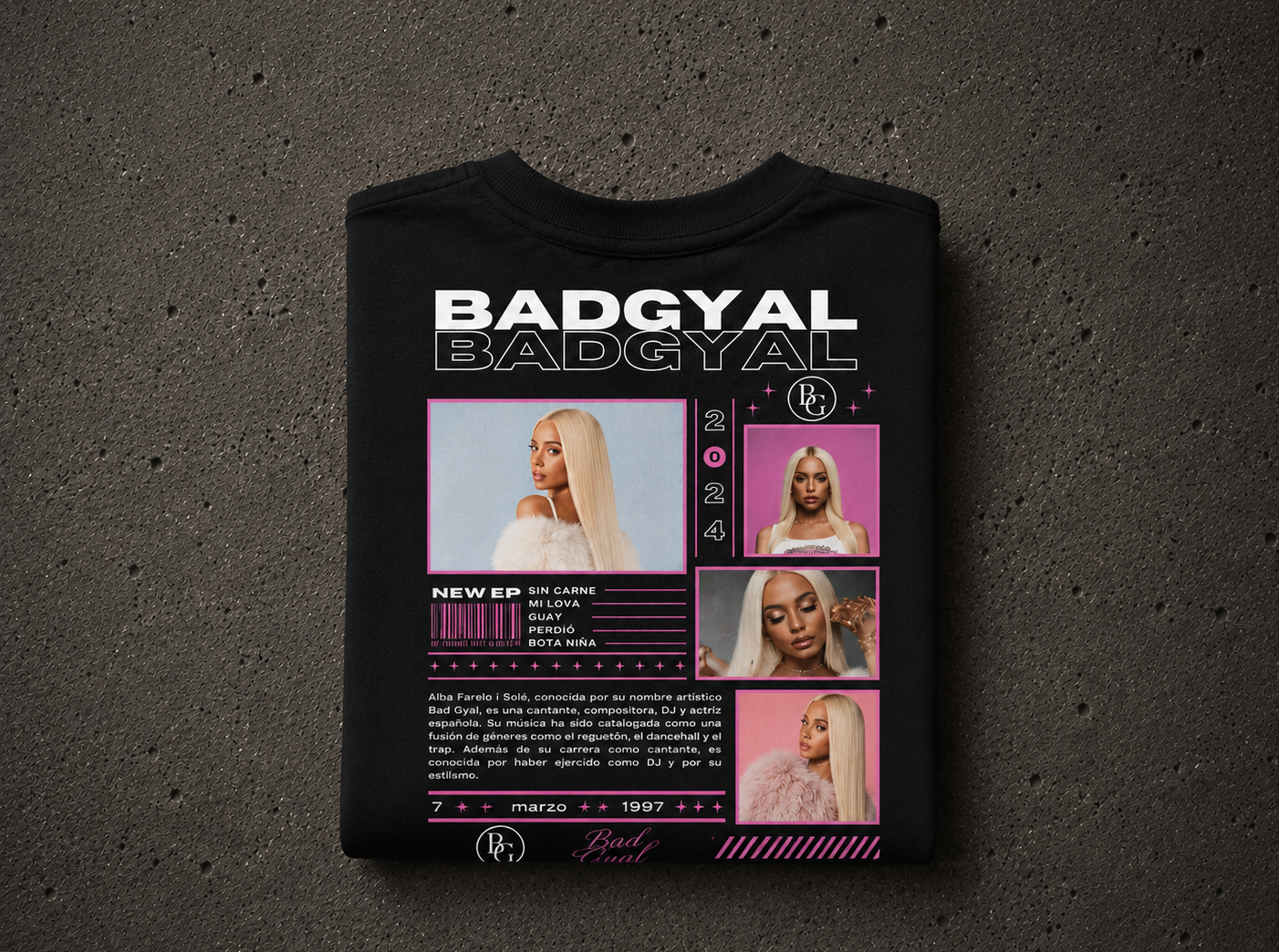 Bad Gyal - Camiseta Cropped Manga Corta