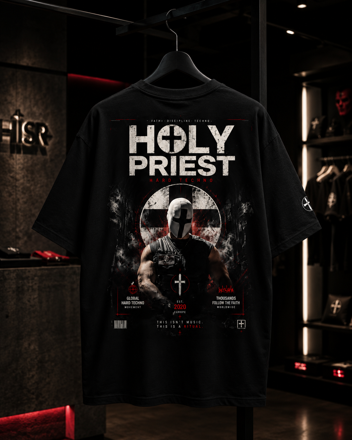 Holy Priest Hard Techno - Camiseta Oversize Manga Corta