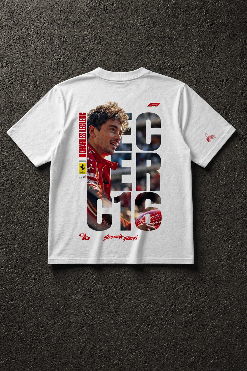 Charles Leclerc FERRARI - Camiseta Oversize Manga Corta