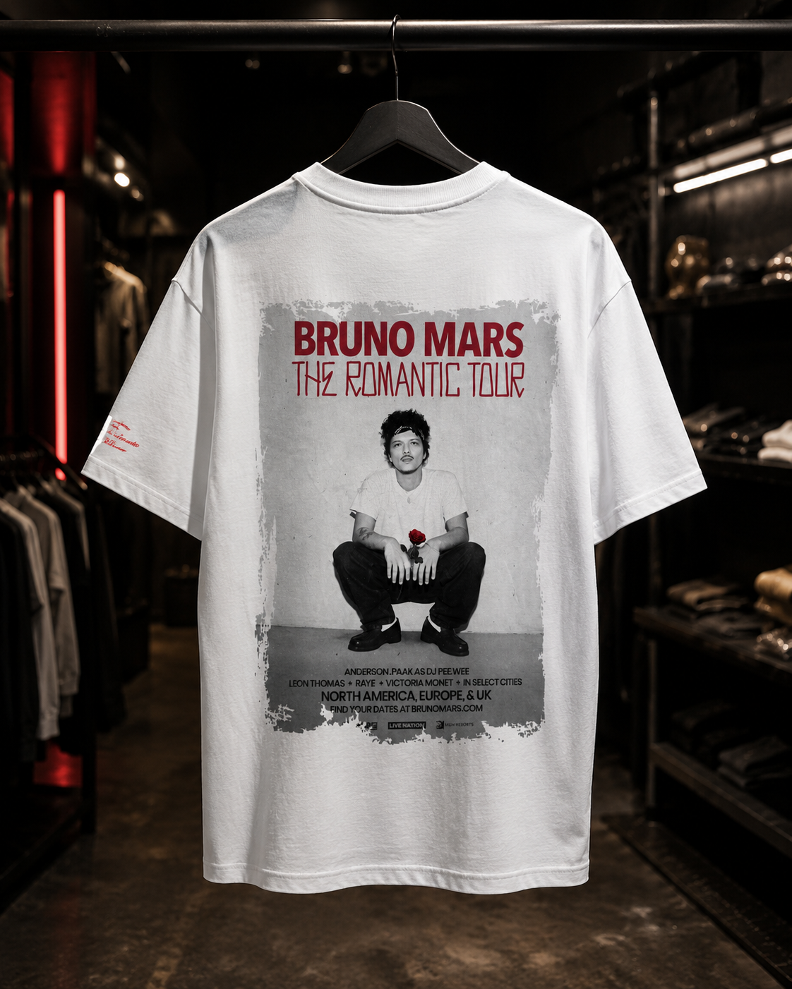 Bruno Mars The Romantic Tour - Camiseta Oversize Manga Corta