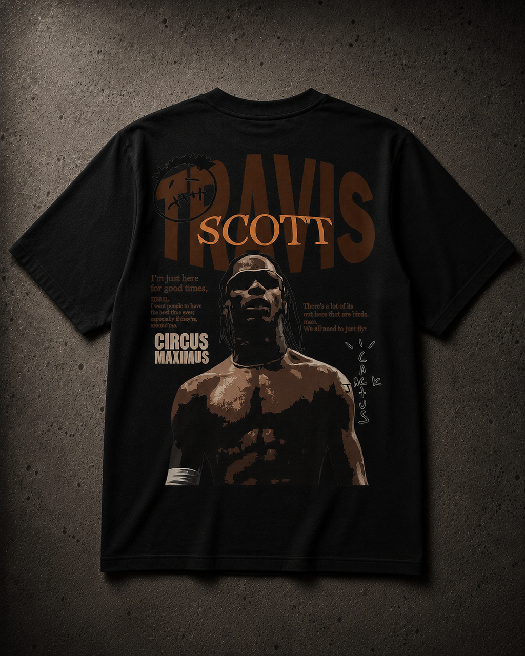 Travis Scott - Camiseta Oversize Manga Corta