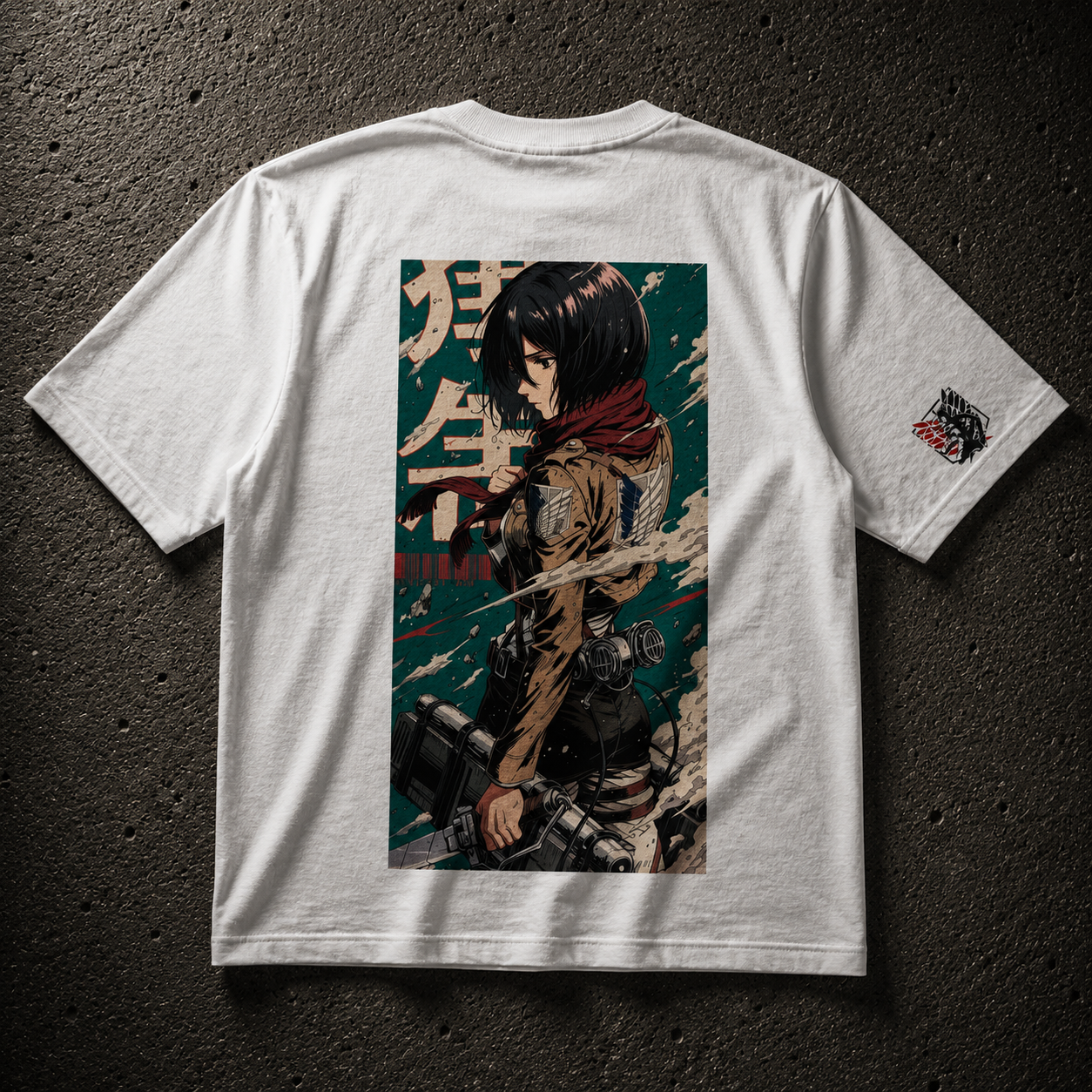 Mikasa Ackerman AOT - Camiseta Oversize Manga Corta