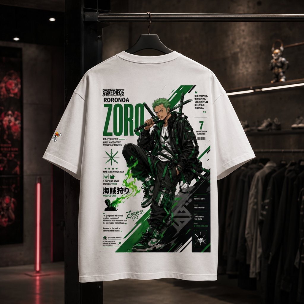 Roronoa Zoro ONE PIECE - Camiseta Oversize Manga Corta