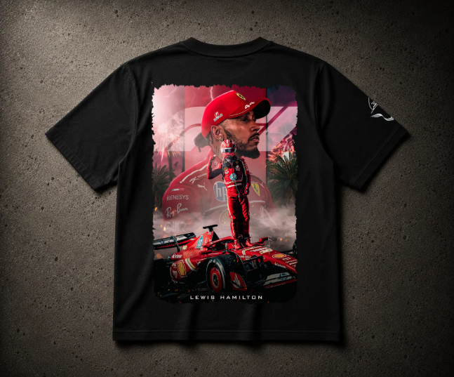Lewis Hamilton FERRARI - Camiseta Oversize Manga Corta