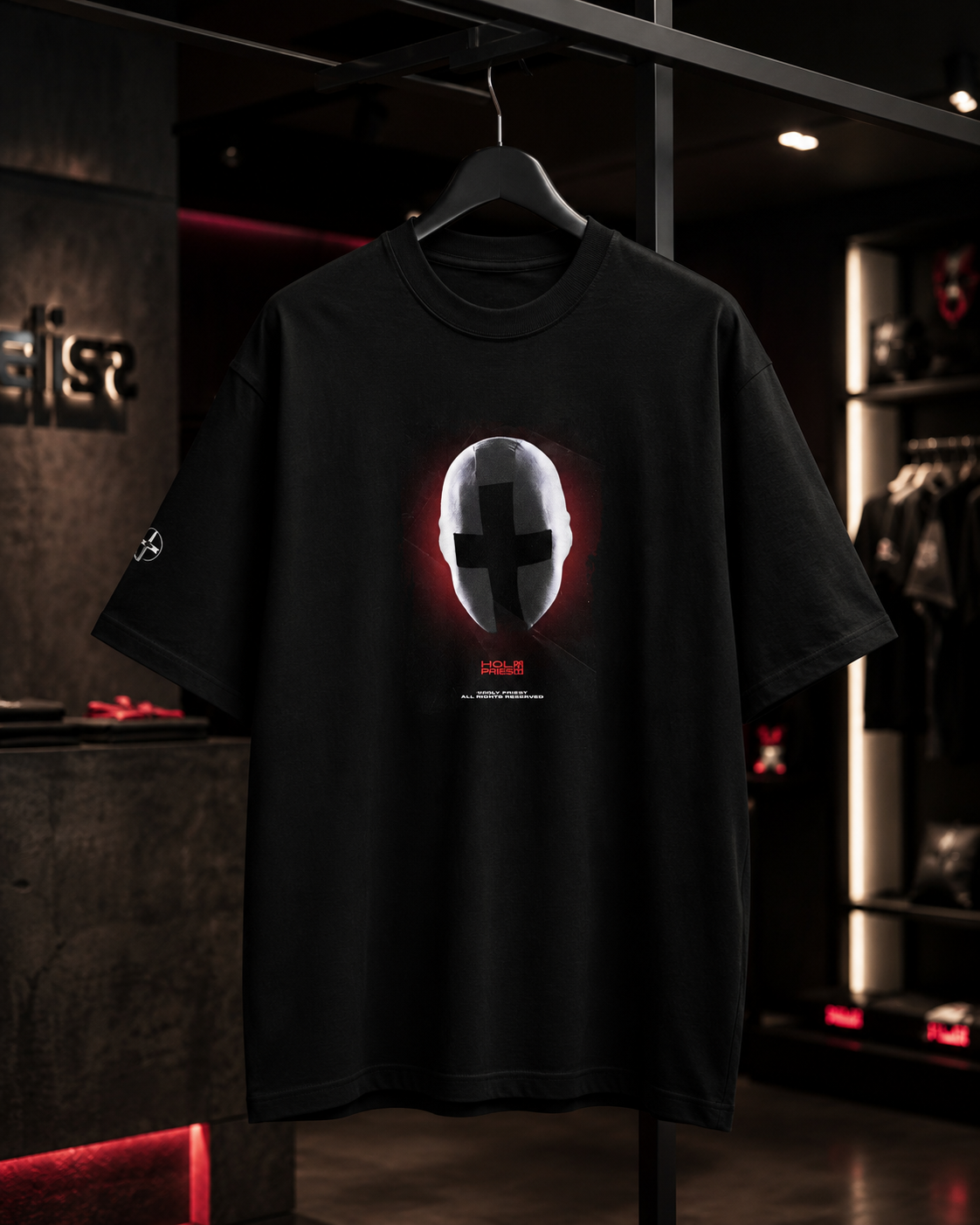 Holy Priest Hard Techno - Camiseta Oversize Manga Corta
