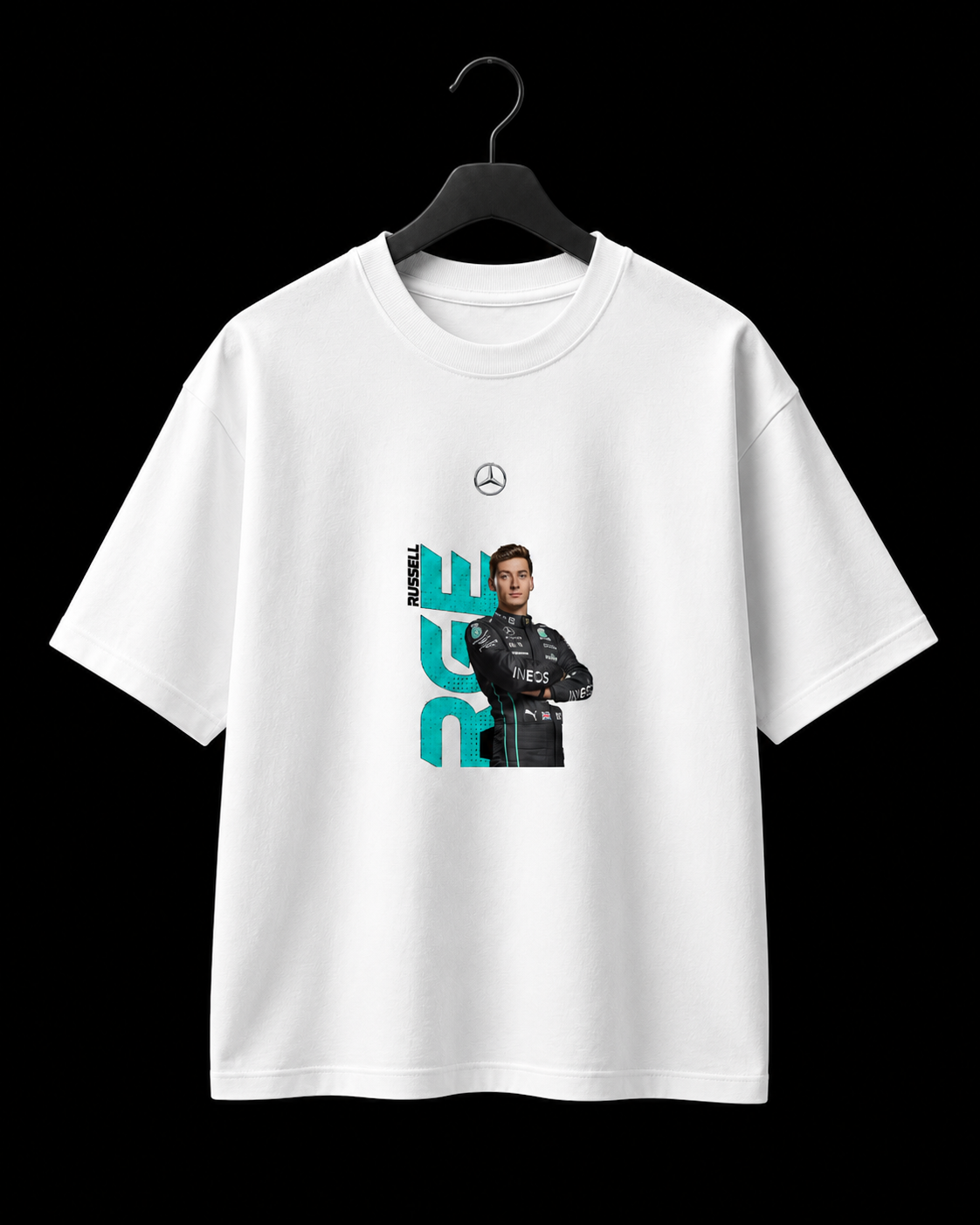 George Russell MERCEDES AMG - Camiseta Oversize Manga Corta