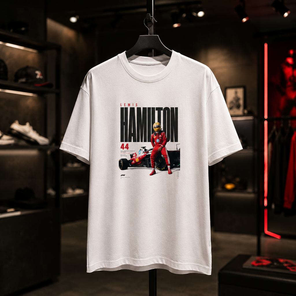 Lewis Hamilton x FERRARI GP de Barcelona 2026 - Camiseta Oversize Manga Corta