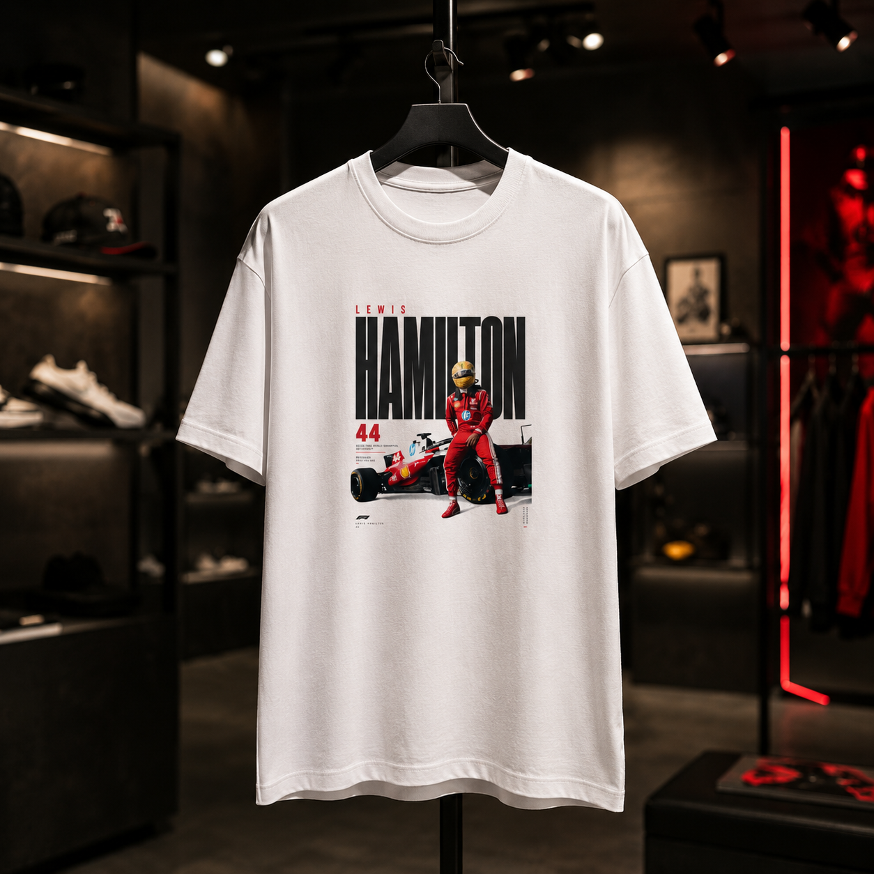 Lewis Hamilton x FERRARI GP de Barcelona 2026 - Camiseta Oversize Manga Corta