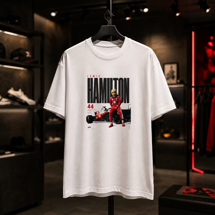 Lewis Hamilton x FERRARI GP de Barcelona 2026 - Camiseta Oversize Manga Corta