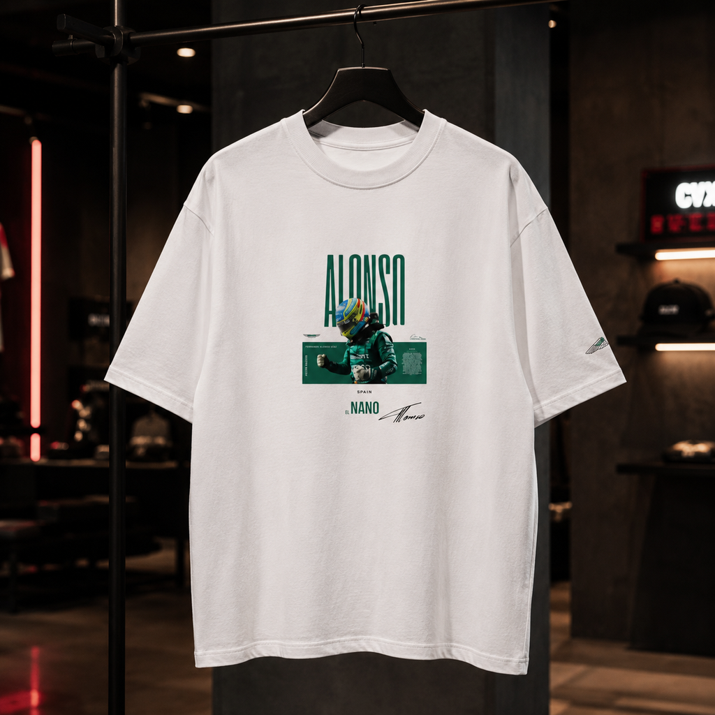 Fernando Alonso x ASTON MARTIN 2026 - Camiseta Oversize Manga Corta