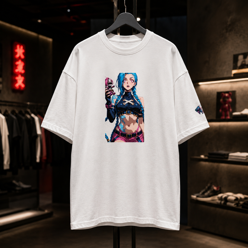 Jinx League of Legends - Camiseta Oversize Manga Corta
