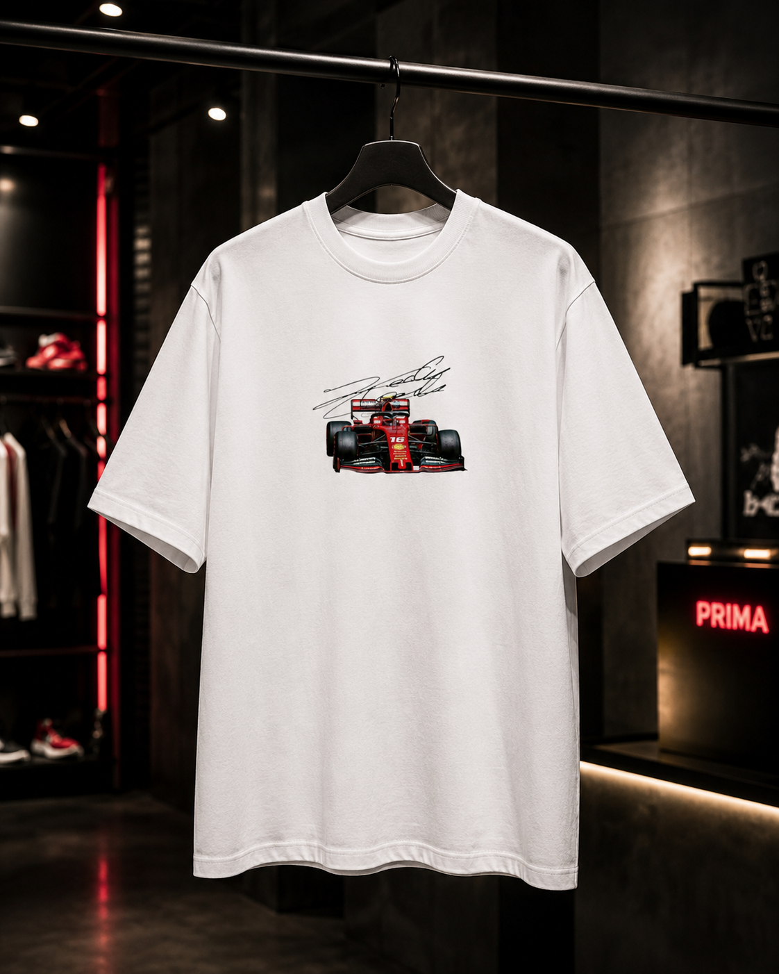 Charles Leclerc x FERRARI - Camiseta Oversize Manga Corta