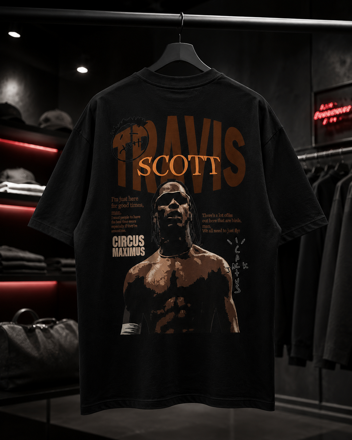 Travis Scott - Camiseta Oversize Manga Corta